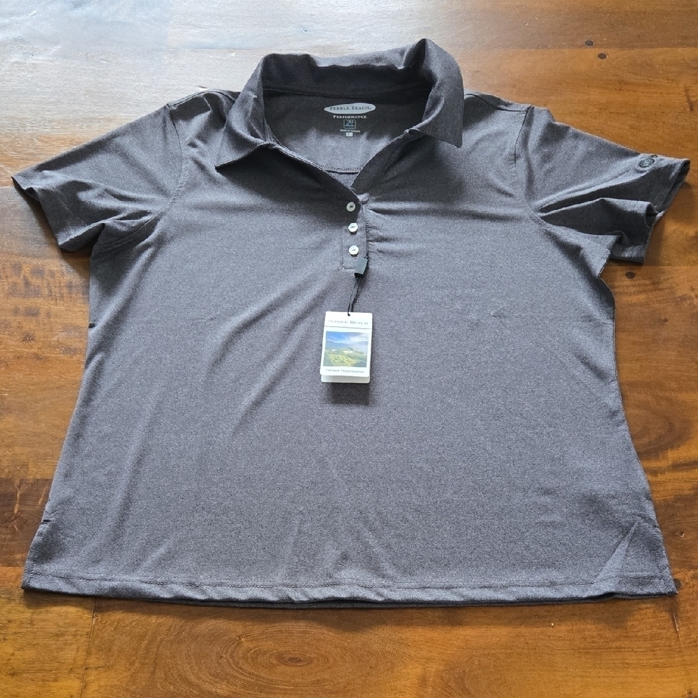 Pebble Beach Gray Short Sleeve Polo Size XL